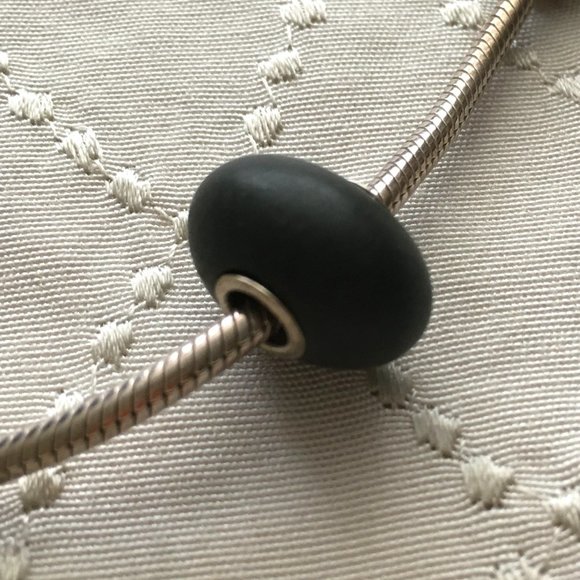 Silver and Baltic Lake Superior Beach Stone Pandora Compatible Charm - Picture 2 of 9